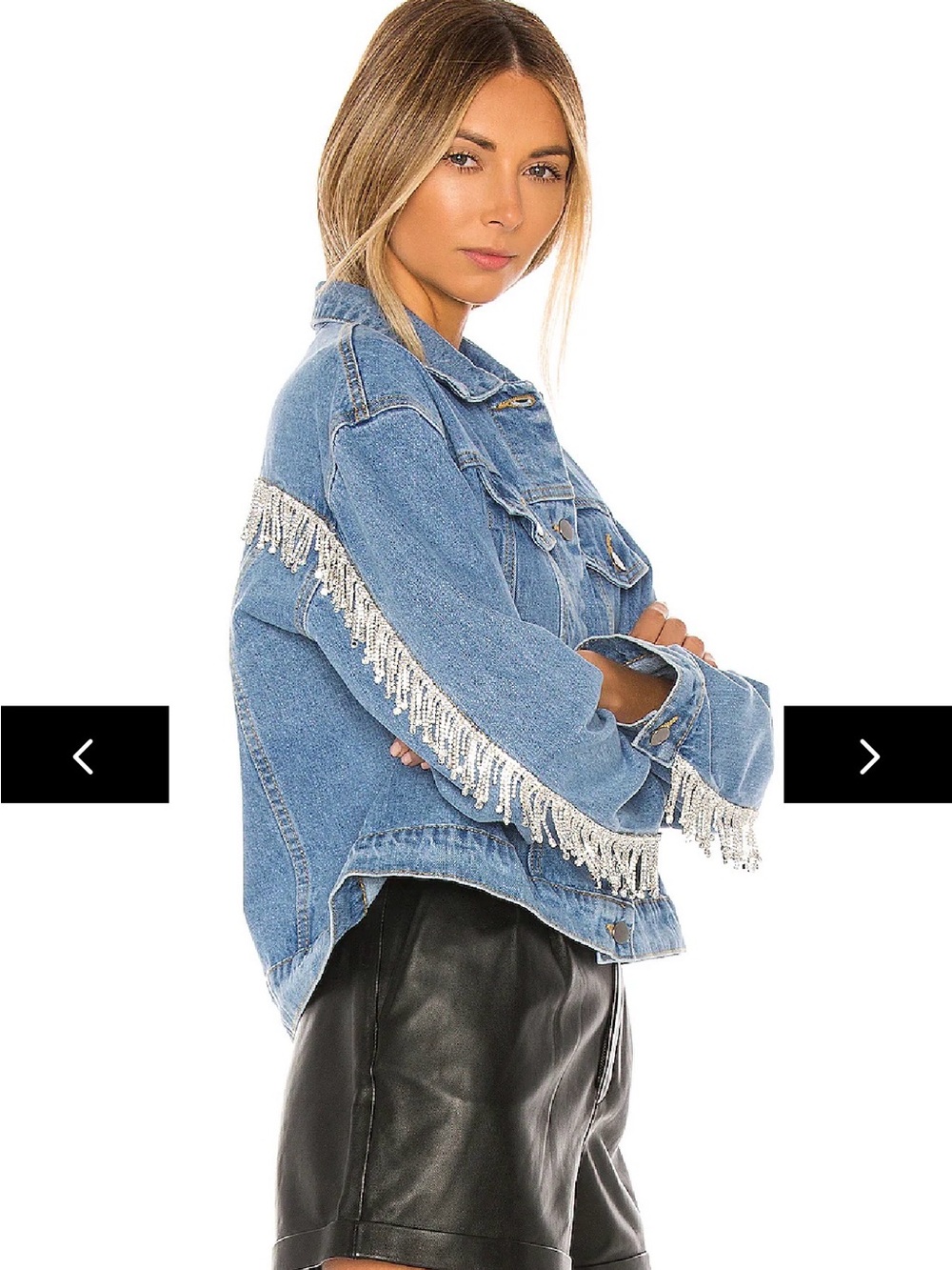 REVOLVE Superdown Raya Rhinestone Fringe Jacket size Small - Picture 3 of 6
